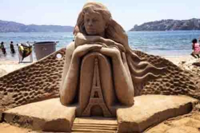 Comienza el Primer Festival Internacional de Esculturas de Arena en Acapulco