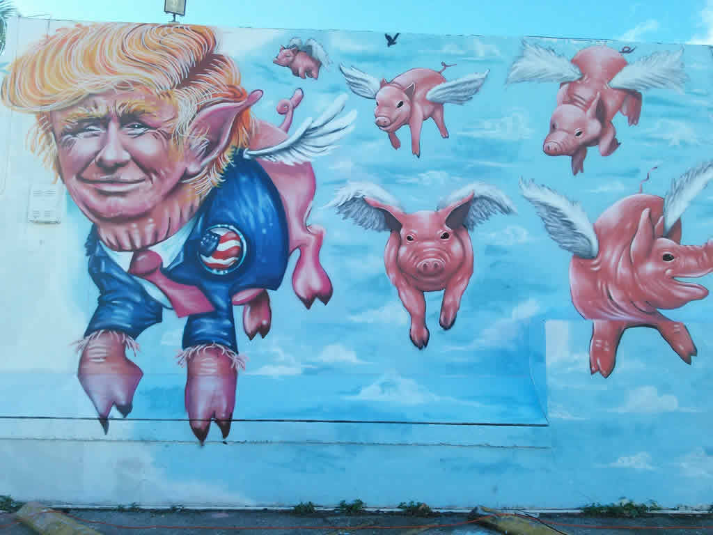 Eliminan mural de Miami que representaba a Trump como un cerdo