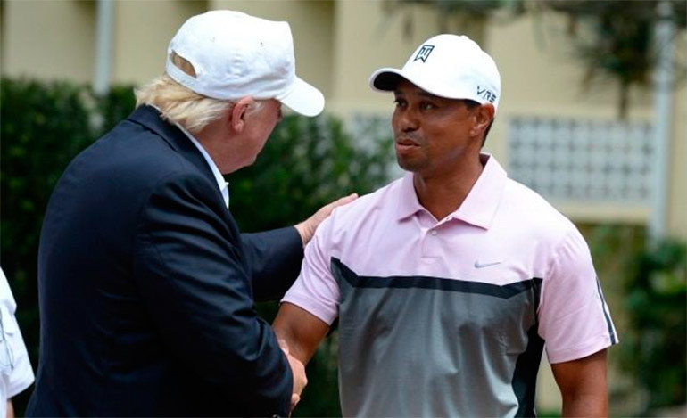 Donald Trump aprovecha las vacaciones para jugar al golf con Tiger Woods