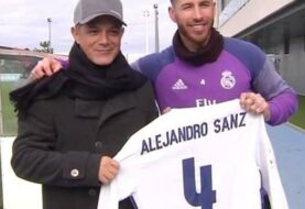 Alejandro Sanz visitó el entrenamiento del Real Madrid