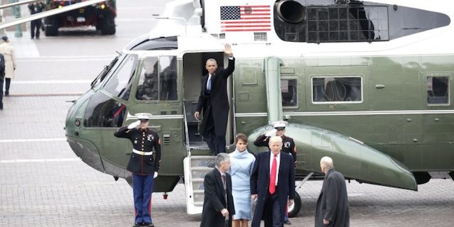 Los Obama dejan Washington por última vez en el helicóptero presidencial