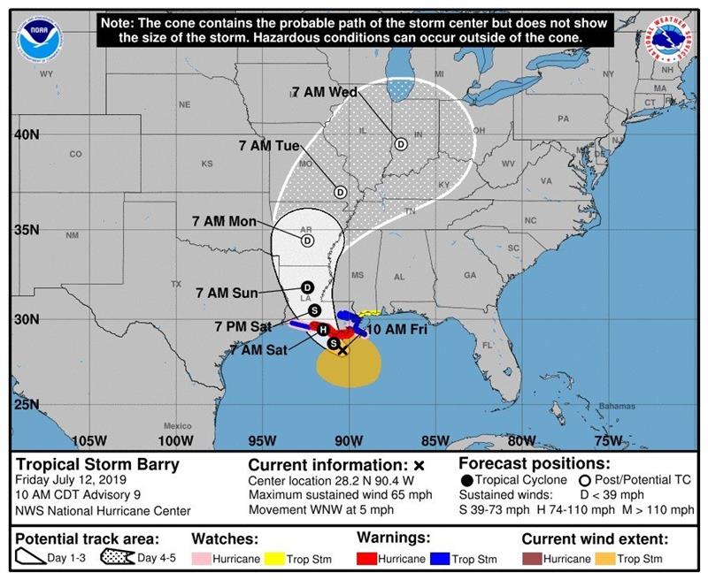 Luisiana se prepara para el impacto de la tormenta Barry
