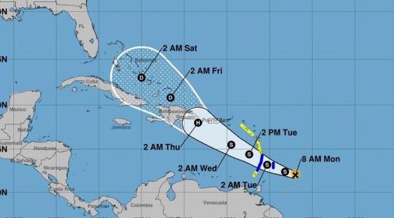 La tormenta tropical Dorian mantiene su fuerza mientras se dirige al Caribe