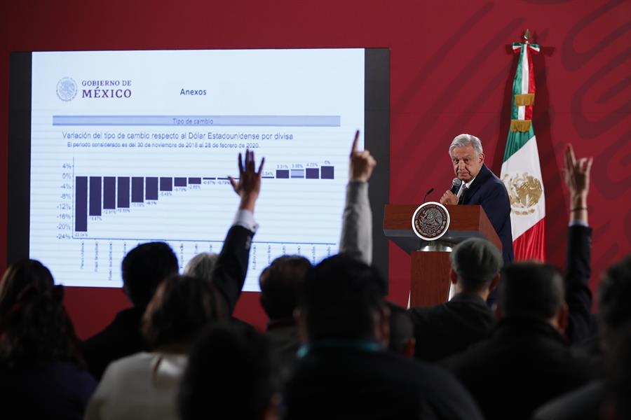 López Obrador dice que el peso mexicano «resistió» al lunes negro