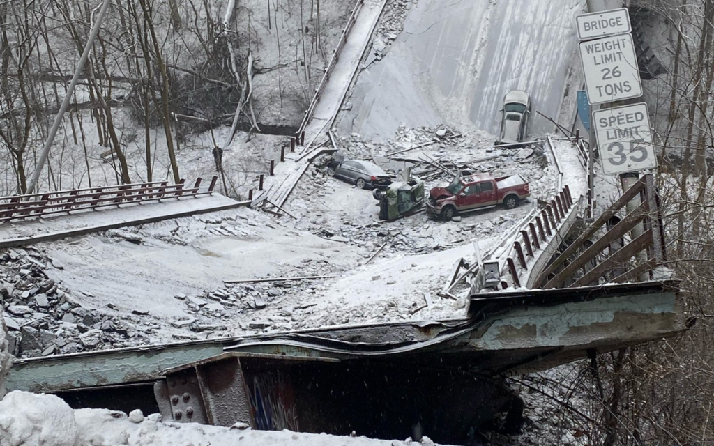 Al menos 10 heridos en el derrumbe de un puente de Pittsburgh