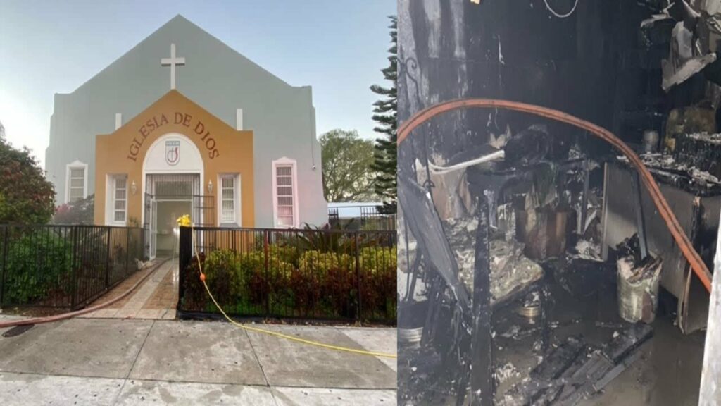 Incendio estalla dentro de iglesia en Miami