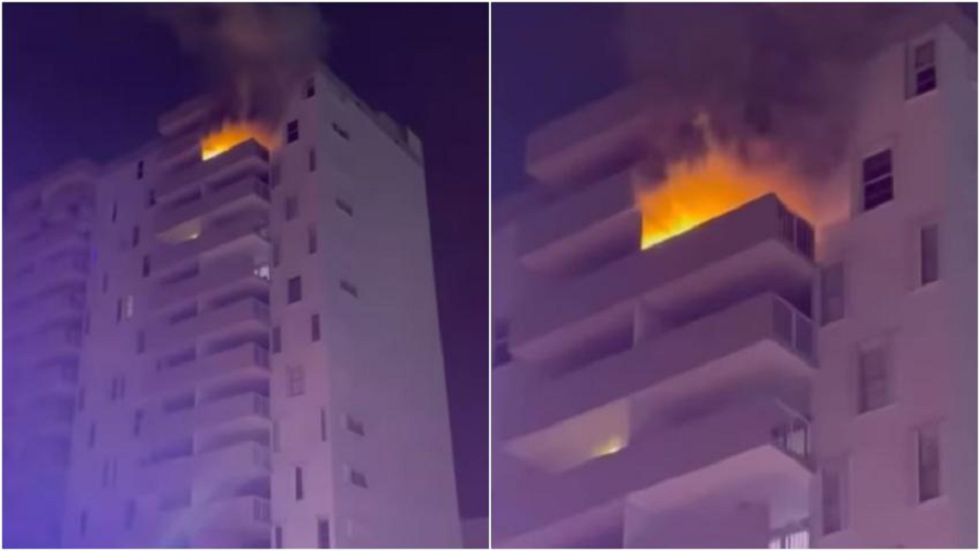 Se incendia edificio de gran altura en Miami Beach