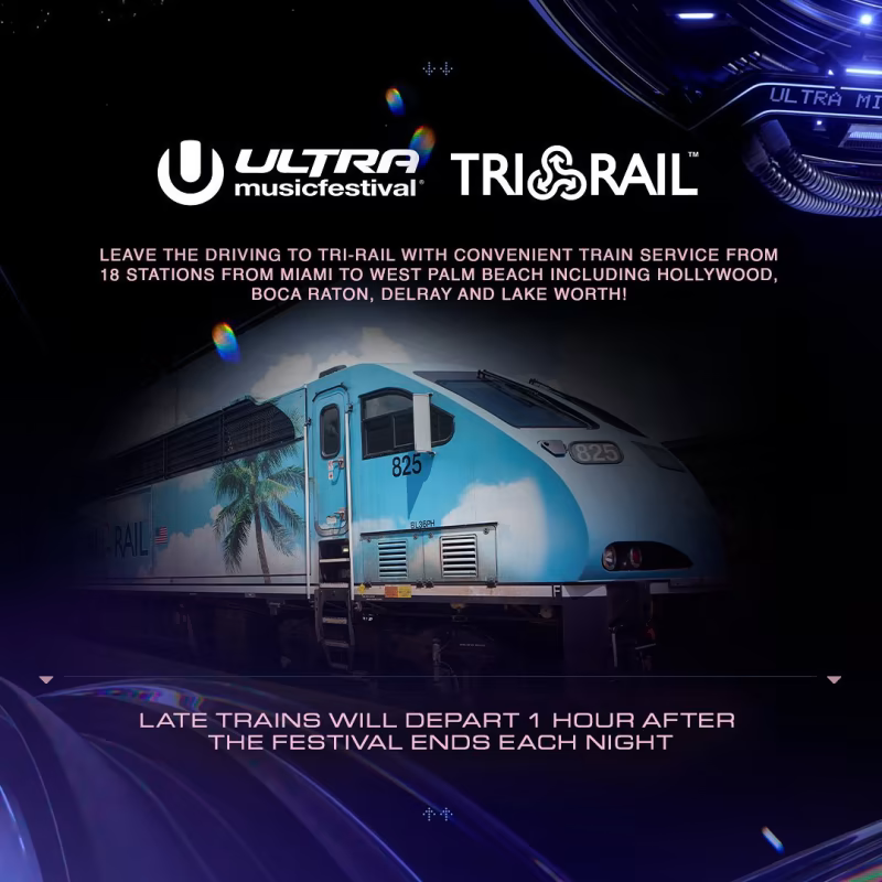 Tri-Rail proporcionará servicios especiales para el Ultra Music Festival