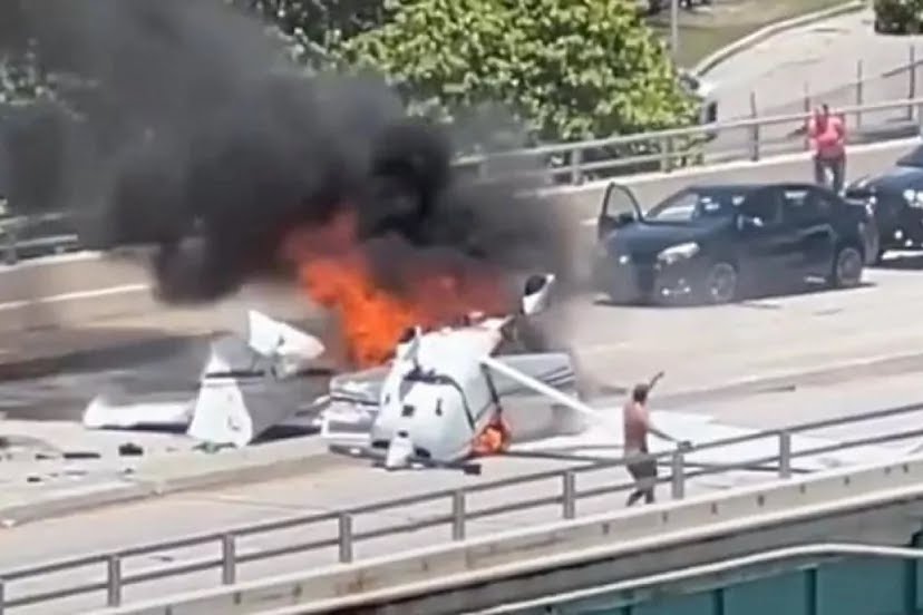 Una avioneta cae en un puente de Miami Beach dejando un muerto y cinco heridos