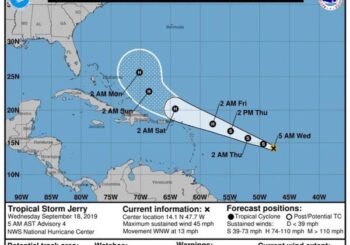 Se forma la tormenta tropical Jerry y huracán Humberto afecta ya a Bermuda